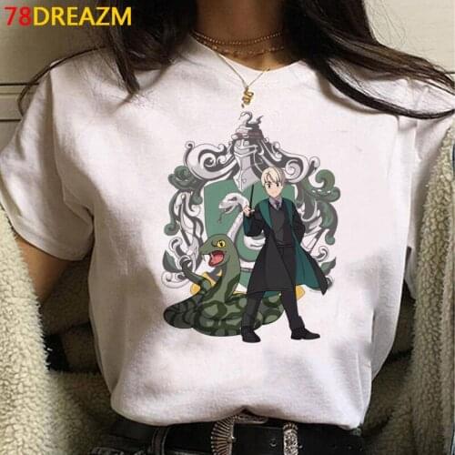 Draco Malfoy tshirt women harajuku japanese tumblr couple clothes couple top tees