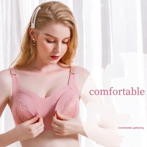 New Sexy Lace Pregnant Womens Nursing Bra Anti-sagging Gathered Without Steel Ring Before Opening The Buckle During Pregnancy