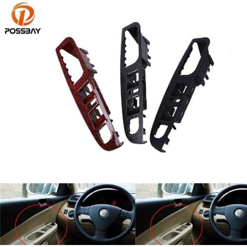 POSSBAY Master Window Switch Control Panel Trim Bezel 1K4868049C Black Imitation Carbon Fit for VW Golf 5 Car Accessories