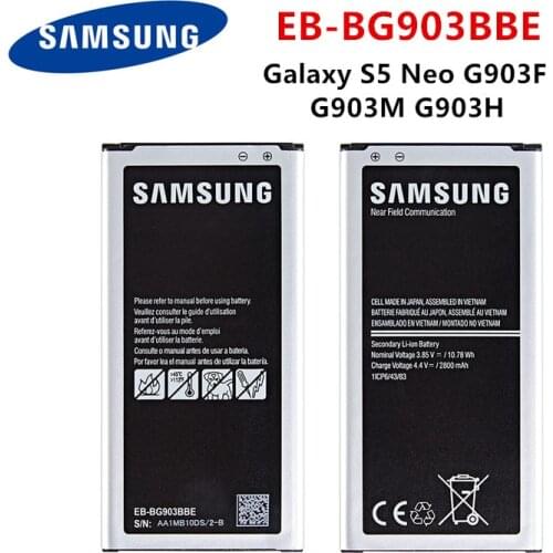 SAMSUNG Orginal EB-BG903BBE Battery 2800mAh For Samsung Galaxy S5 Neo G903F G903W G903M G903H Replacement Batteries with WO