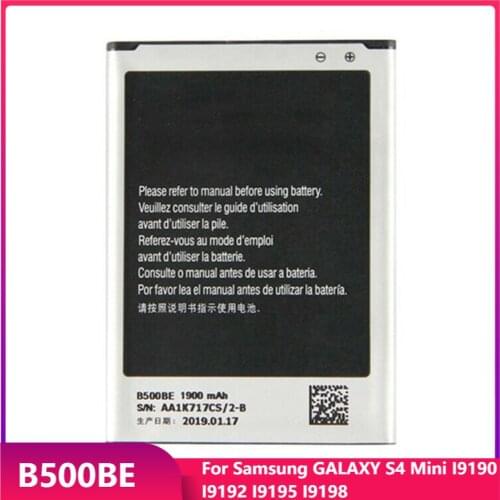 Original Replacement Phone Battery B500BE For Samsung GALAXY S4 Mini I9190 I9192 I9195 I9198 S4Mini With NFC 4Pins 1900mAh