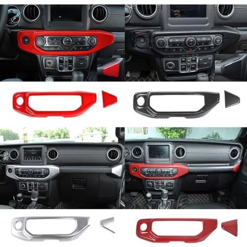 Fit for Jeep Wrangler JL Gladiator JT 2018+ ABS Air Conditioning Control Panel Cover Decorative Trim Interior Car Accessories