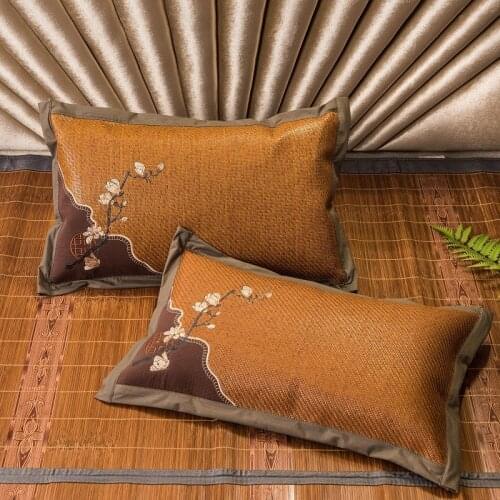 Rattan Pillow Buckwheat Argy Wormwood Cool Pillow Low Loft Pillow Summer Summer Sleeping Mat Pillow Single Nap Improve Sleeping