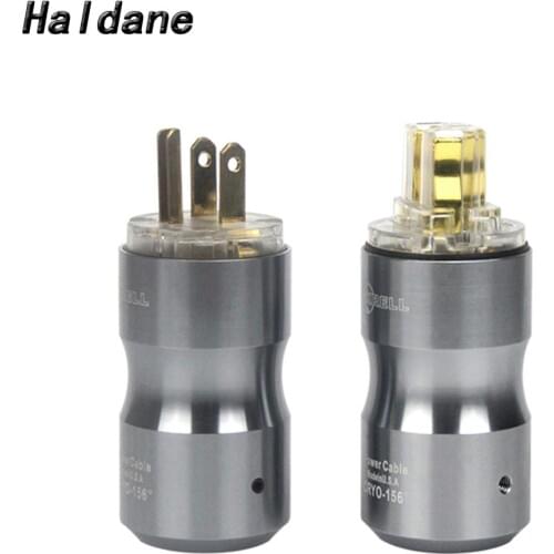 Haldane pair HIFI Gold Plated Rhodium plated Krell US AC Power Plug Audio Amplifier AC Power Cord IEC Connector for Power Cable