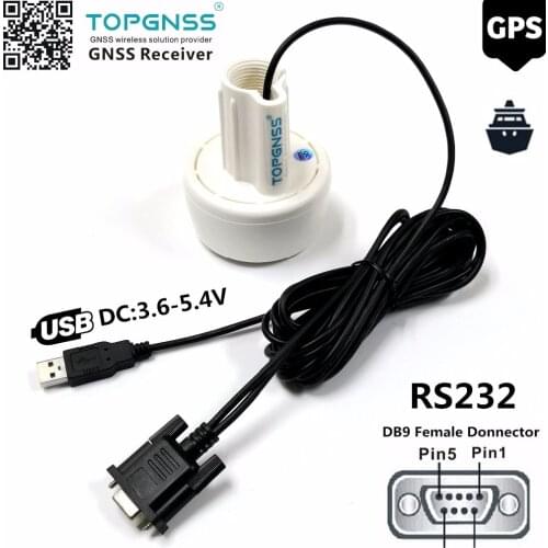 RS232 RECEIVER DB9 RS-232 GPS GLONASS receiver Antenna 4800 baud rate, support 1-10HZ GNSS Chip Module Design,NMEA0183