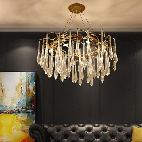 Luxurious LED Chandelier Nordic 6/8/12 Head K9 Crystal Ceiling Chandelier Light for Dining room Villa Living room Decor