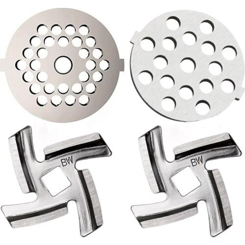 Meat Grinder Replacement Parts Included 2PC Cutter Cutting Blade 2PC Meat Chopper Plates Mincer Part for MG30/60 Grinder