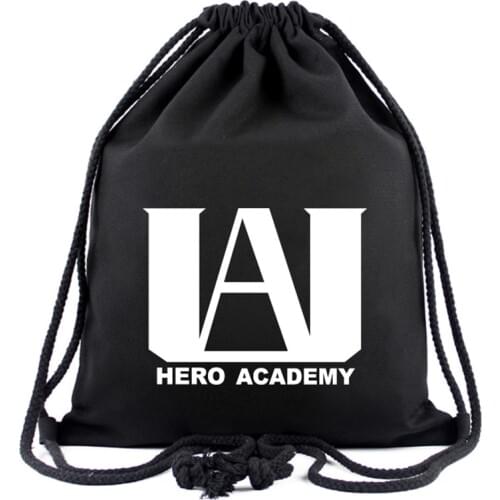 Anime Cartoon Drawstring Bag Boku no Hero Academia Academy Pouch Canvas Organizer Backpack Bags Boy Girl Gifts Travel Backpacks