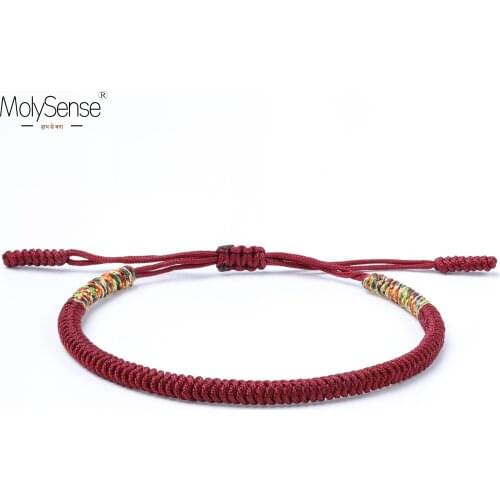 MolySense Tibetan Buddhist Love Lucky Charm Tibetan Bracelets & Bangles For Women Men Handmade Knots Rope Bring luck Bracelet