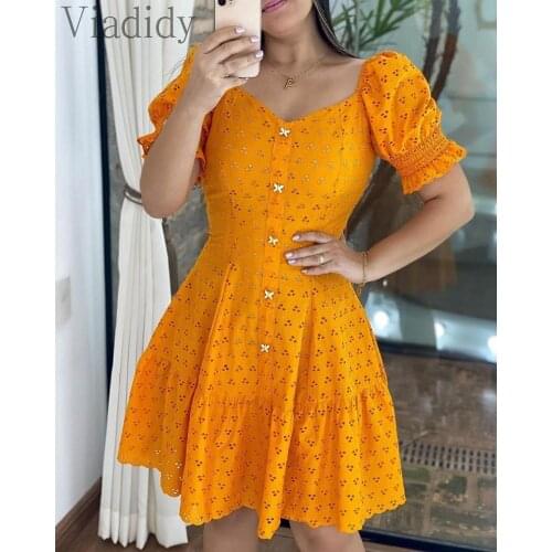 Летние платья на пуговицах Viadidy China At AliExpress