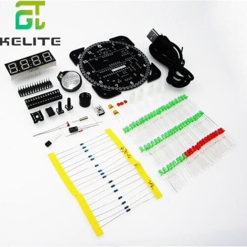 Rotating DS1302 Digital LED Module Alarm Electronic Digital Clock LED Temperature Display DIY Kit Learning Board 5V