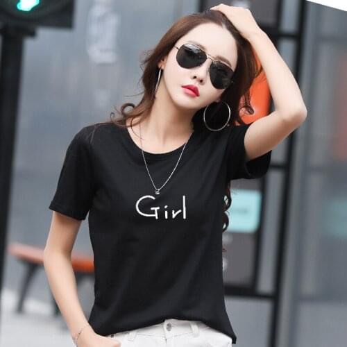 Womens T-Shirt Summer 2021 Fashionable Casual Short Sleeve Tees Loose Plus Size M-2XL Women Top Girls' Casual Sweatshirts F5423