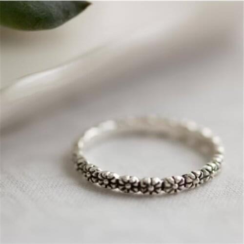 Pinkie Daisy Ring, I Pick You Daisy, Rings For Women, Stacking Flower Band, KLF94JV5 Adjustable Feminine thumb Eternity Daisy