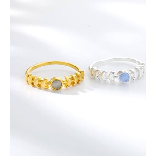 Vintage Moon Sun Rings For Women Opal Wedding Ring Aesthetic Engagement Party Rings Female Jewelry Anillos