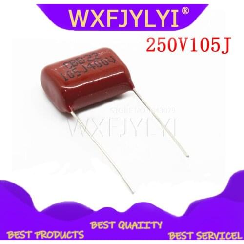 10PCS 250V105J Pitch 15MM 250V 105 1uf CBB 250V105 Polypropylene film capacitor