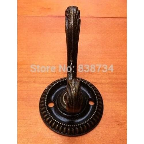 10pcs 77*61mm Antique Furniture Hardware Hook wardrobe cupboard super strong big hook alloy cabinet hook