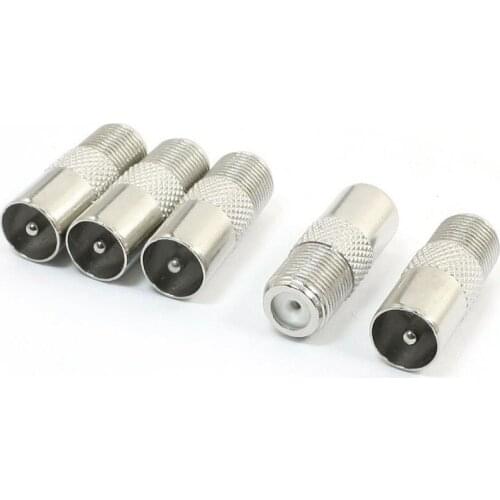 10pcs Adapter F TV jack pin to IEC PAL DVB-T plug pin COAXIAL connector