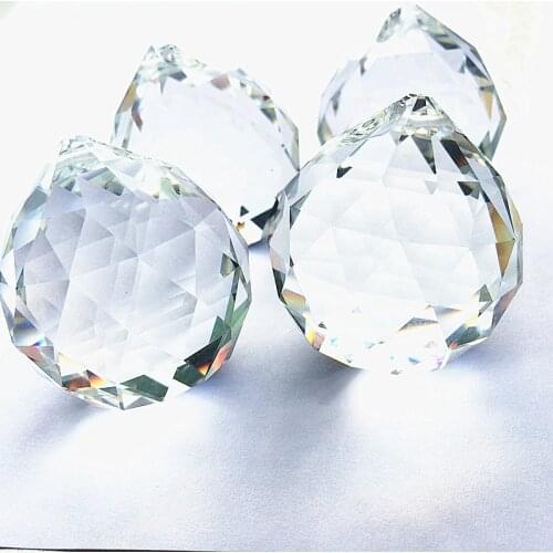 Top Quality 10pcs 40mm K9 Transparent crystal glass faceted Chandelier ball for Lighting Penant, Fenghui ball Home Decoration