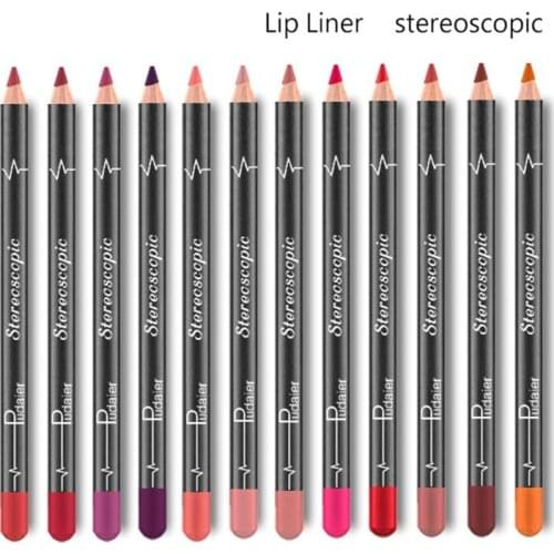 12 PCS/Set Waterproof Lipstick Lip Liner Long Lasting Matte Lipliner Pencil Pen