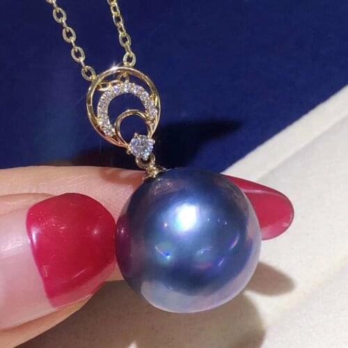 14k gold inlaid with natural Australian deep sea water pearls Aurora Mabe Pearl Pearl Pendant pp04