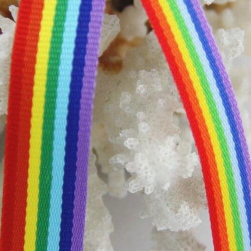 [25yards/lot, 5/8"(15mm)] Double face hand made grosgrain rainbow stripe Ribbon tape for wedding craft material, Free shipping