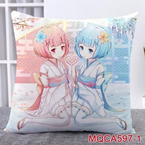 45X45CM Anime RE ZERO Starting Life In Anothe World Pillow Covers Dakimakura Case 3D Print Double Sided Decorative Pillowcase 31