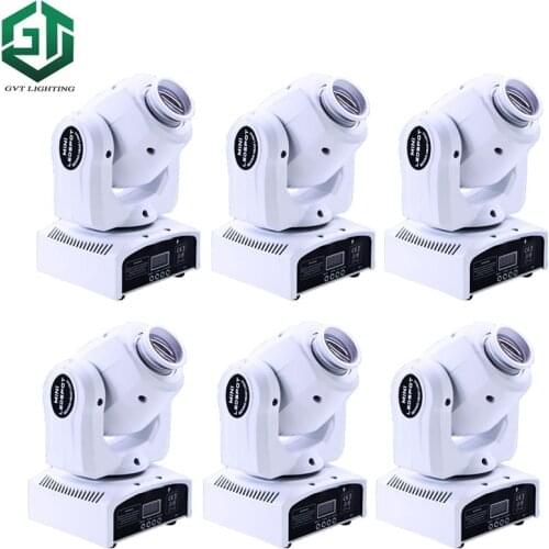 6pcs/lot 30W RGBW LED Moving Head Spot Stage Light Beam DMX512 Disco DJ Party Lighting White Color shell