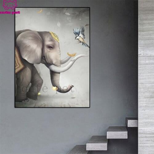 DIY Diamond Painting Modern art, abstract elephant diamond Embroidery 5d mosaic Diamond needlework cross stitch room decor