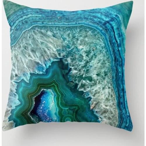 Aqua Turquoise Agate Mineral Gem Stone Beautiful Backdrop Cushion Cover Decorative Pillow Cover Case Seat r Throw Pillowcase