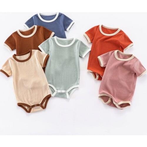 Bodysuit for New Born Baby Boys Girls Clothes Cotton Infant Clothing Baby Romper Short Sleeve Solid Color Newborn Clothes