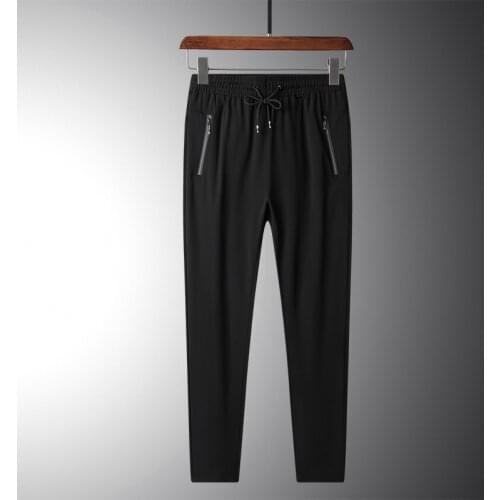 Ice Silk Pants Boys Summer Thin High Elastic Fast Drying Casual Pants Korean Version Large Sports Trousers Middle Age MenS Wear