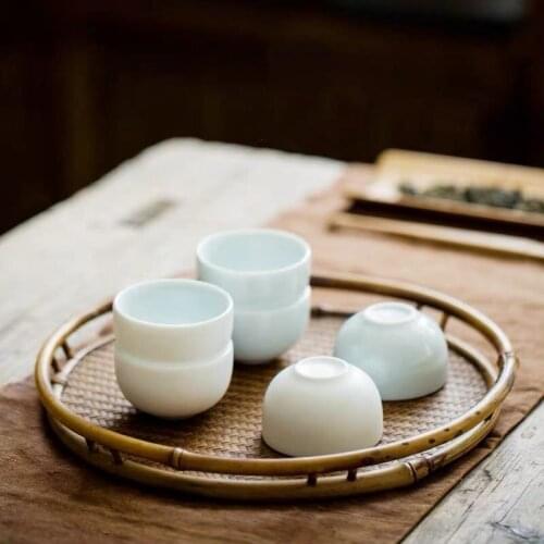 Japanese-Style Kung Fu Cup Creative Teacup Ceramic Ceramic Celadon Shadow Green Pu'er Tea Cup Single Cup Ceramic Teacups