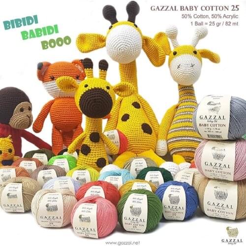Gazzal Baby Cotton Knitting Yarn Cotton Baby Knitting yarns Amigurimi Toy rope Made in Turkey DIY toy Premium Yarn
