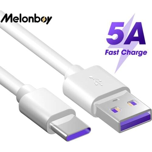 5A USB Type C Cable for Huawei P40 Pro Mate 30 P30 Pro Fast Charging USB-C Charger Cable for Samsung Mobile Phone Cord