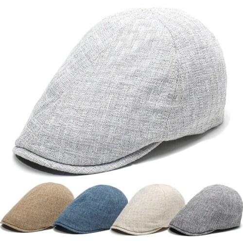 Mens Womens Thin Section Hat Golf Driving Beret Cabbie Hat Newsboy Hat Flat Ivy Hat Summer Sun Cotton And Linen Cap gorras