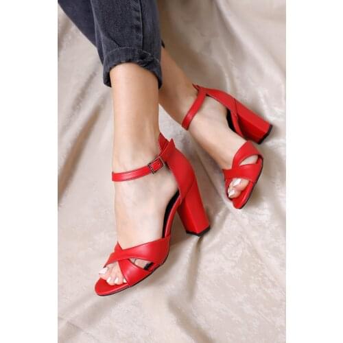 The Jany Heels Red Skin Shoes