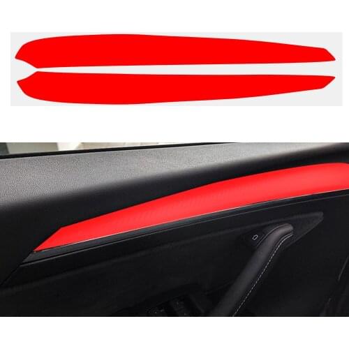 LEEPEE 2pcs Auto Protection Film For Tesla Model Y Carbon Fiber Edge Corner Guard Car Door trim Sticker Anti-collision Scratch