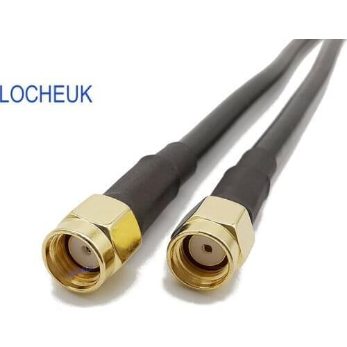 LMR200 Cable RP SMA Male Jack to RP SMA Male Jack Cable Connector RF Coaxial Antenna Extension Pigtail 1Meter