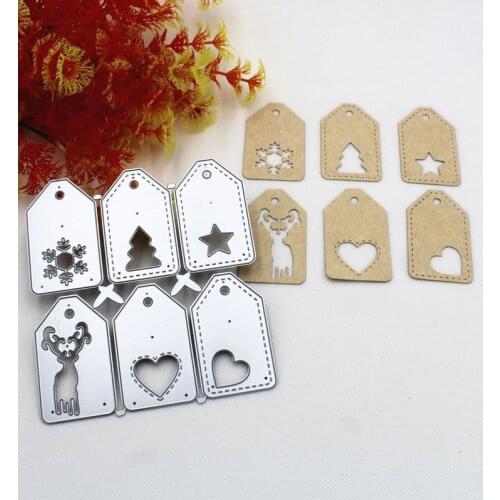 Metal Dies Christmas Tags Metal Die Cuts Metal Cutting Dies Scrapbooking Suit for Big Shot Cutting Machine