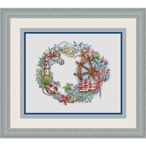HOT Z 5 DIY Homefun Cross Stitch Kit Packages Counted Cross-Stitching Kits NOT PRINTED Cross stich Painting Christmas Wreath