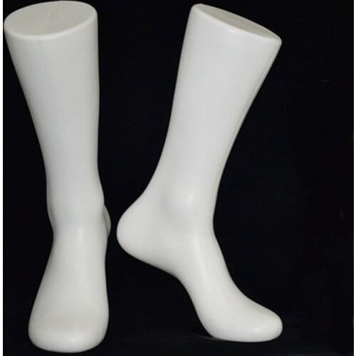 New 1pair Men Mannequin Foot Dummy Length Display Short Socking Football Socks Tool Plastic Torso Male White Foot With Magnets