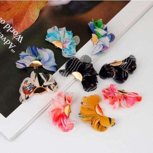 New 10Pcs/Bag Mixed Color Flower Tassel Charm Butterfly Flower Tassel For DIY Earring Necklace Bracelet Jewelry Making Findings