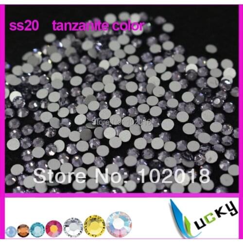 New 2014! Free Shipping 1440pcs/bag ss20 Tanzanite Color Flatback non hot fix rhinestones Nail art strass crystal beads For DIY