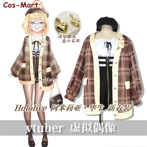 New Anime Vtuber Watson Amelia Cosplay Costume Fashion Cute Daily Wear Uniform Activity Party Role Play Clothing Custom-Make Any