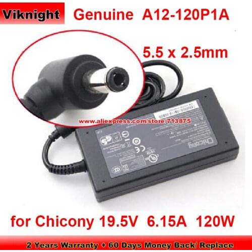 Genuine Chicony 120W 19.5V 6.15A A12-120P1A Laptop Charger for MSI GE60 GE70 GP70 Clevo W650SJ W355ST W35 37ET A120A010L