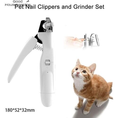 Professiona Dog Nail Clippers File USB Charging Safe Ergonomic Handle Pet Nail Trimmer Trapper Grooming Cutter