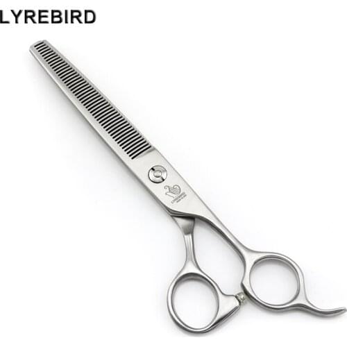 Professional Dog Grooming Scissors Dog Thinning Shears Pet Scissors 6.75 INCH 46 Teeth Matte Silver LYREBIRD NEW