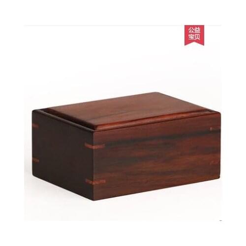 Red wood jewelry box seal stamp box gift nature redwood with suede