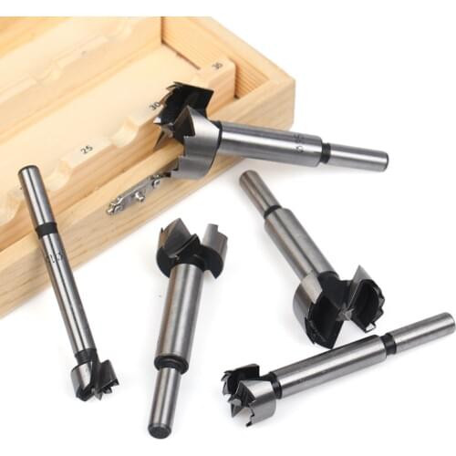 Free Shipping 5PCS/Set 15/20/25/30/35mm Forstner Boring Drill Bits Kit Woodworking Self Centering Hole Saw Wood Cutter Tools Set