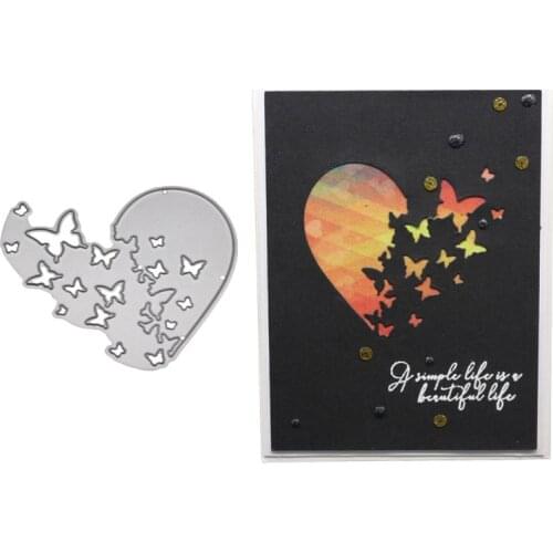 Heart Butterfly Metal Cutting Dies Stencil DIY Scrapbooking Album Stamp Paper Card Embossing Craft Decor